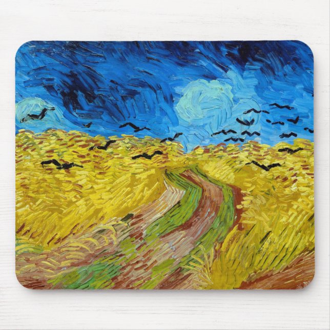 Alfombrilla De Ratón Wheatfield con cuervos, Van Gogh (Frente)