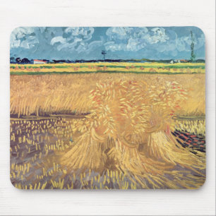 Alfombrilla De Ratón Wheatfield con las gavillas, 1888 de Vincent van