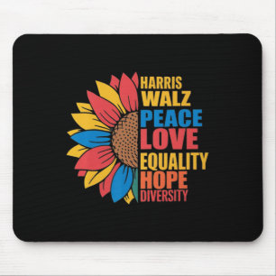 Alfombrilla De Ratón Wheimer Peace Love Equality Hope Diversity Sunflow