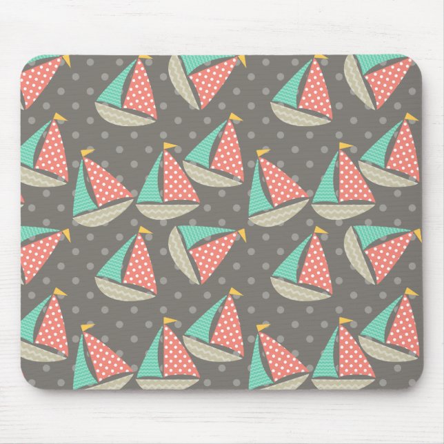 Alfombrilla De Ratón Whimsical Sailboat Mousepad (Frente)