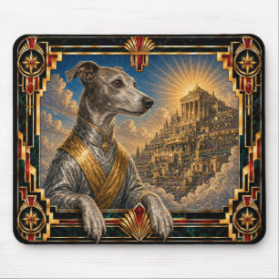 Alfombrilla De Ratón Whippet, perro Art Deco