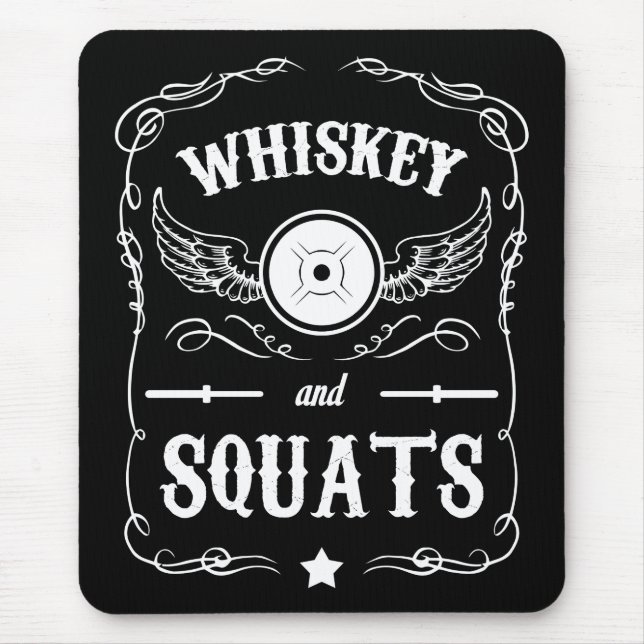 Alfombrilla De Ratón Whiskey y Squats - Motivación por "Levantamiento d (Frente)