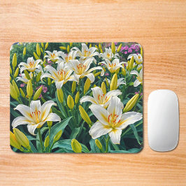 Alfombrilla De Ratón White Lilies Mouse Pad
