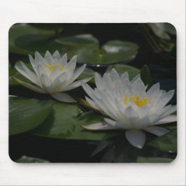 Alfombrilla De Ratón White Lotus Waterlilies Lily Pads Mouse Pad