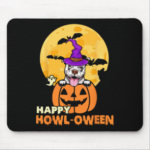 Alfombrilla De Ratón White Pitbull Witch Perg Lover Feliz costo de Hall
