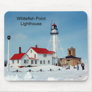Alfombrilla De Ratón Whitefish Point Lighthouse mousepd de invierno