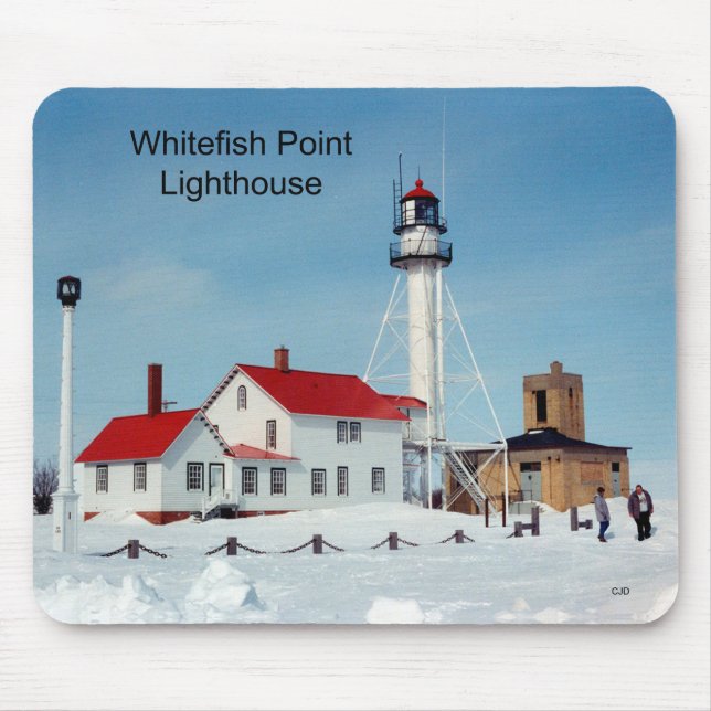 Alfombrilla De Ratón Whitefish Point Lighthouse mousepd de invierno (Frente)