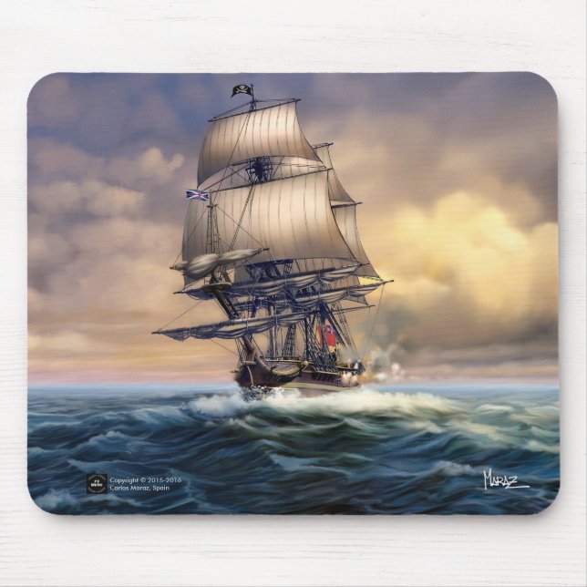 Alfombrilla De Ratón Whydah Gally Histórico Barco Pintando Mousepads de (Frente)