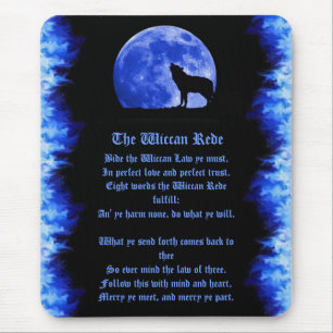 Alfombrilla De Ratón Wiccan Rede - llama azul