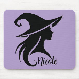 Alfombrilla De Ratón Wiccan Wiccan, Gorra negro, mira Halloween