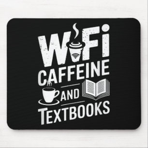 Alfombrilla De Ratón Wifi Cafeína y Libros de Texto