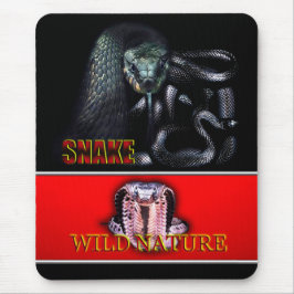 Alfombrilla De Ratón WILD NATURE - colección de diseño de SNAKE negro