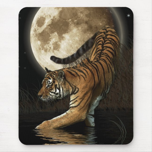 Alfombrilla De Ratón WILD TIGER & MOON Mousepad (Frente)