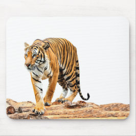 Alfombrilla De Ratón Wild Tiger on a Log