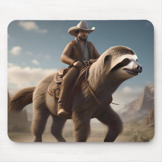 Alfombrilla De Ratón "Wild West se pregunta: Vaquero montando un caball (Frente)