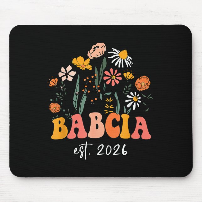 Alfombrilla De Ratón Wildflowers Babcia Est 2026 New Baby Reveal Ideas  (Frente)