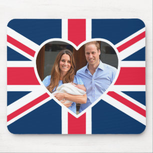 Alfombrilla De Ratón Will, Kate, Prince George - Bandera británica