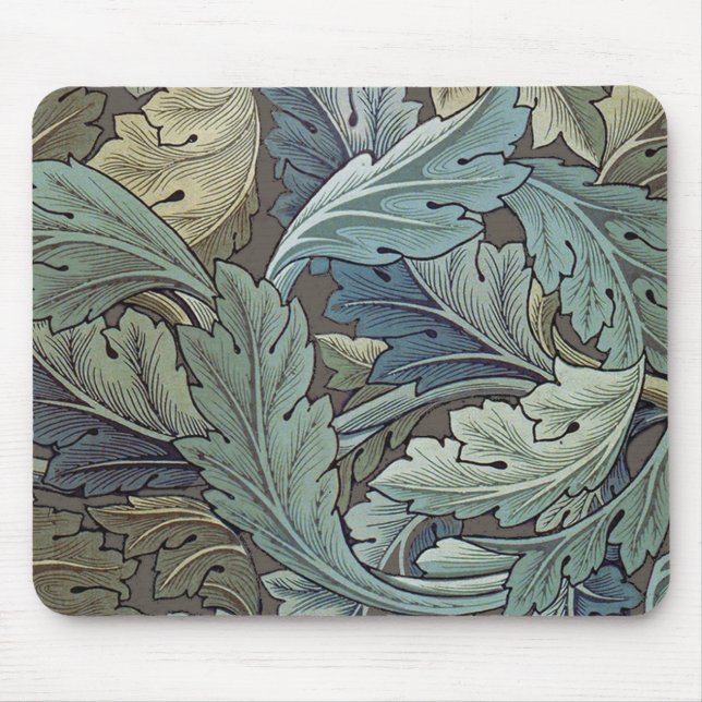 Alfombrilla De Ratón William Morris Acanthus Sage Flor Floral Botánica (Frente)