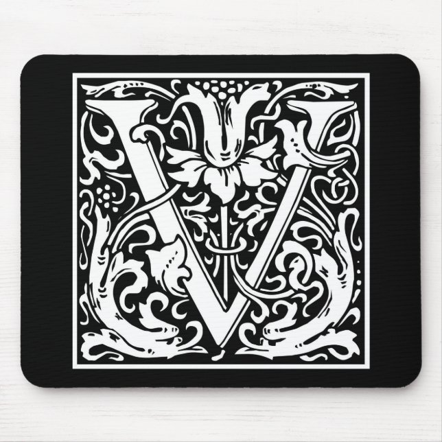 Alfombrilla De Ratón William Morris Alphabet "V" (Frente)