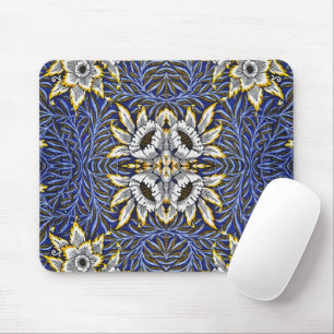 Alfombrilla De Ratón William Morris Blue y Gold Tulip Willow Design
