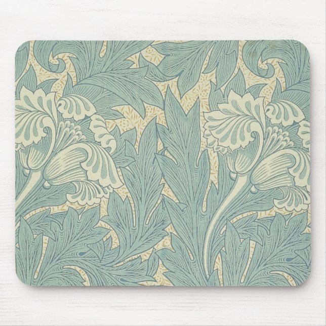 Alfombrilla De Ratón William Morris Classic Tulip Blue Floral (Frente)