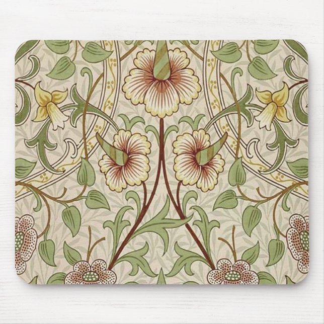 Alfombrilla De Ratón William Morris Daffodil Classic Flower Wallpaper (Frente)