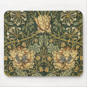 Alfombrilla De Ratón William Morris Honeysuckle Green Floral