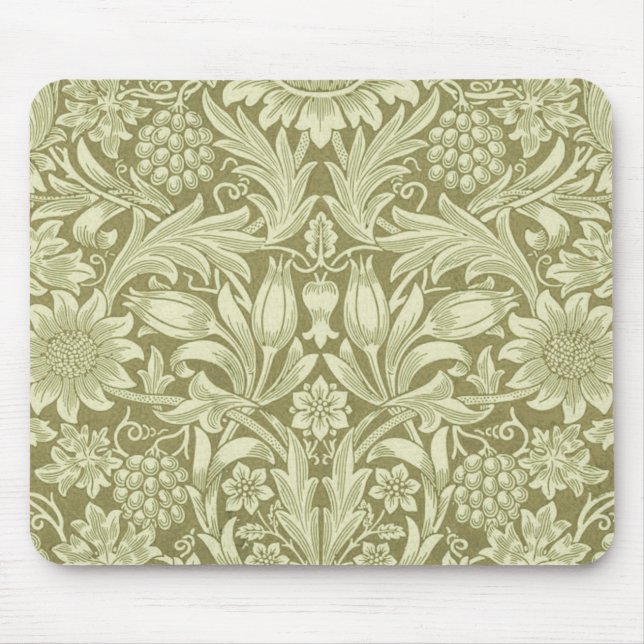 Alfombrilla De Ratón William Morris Sunflower Green Flower (Frente)
