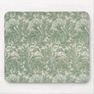 Alfombrilla De Ratón william morris tulip papel tapiz verde