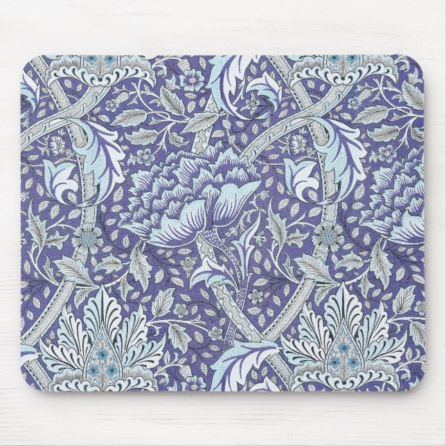 Alfombrilla De Ratón william morris windrush flores florales azules (Frente)