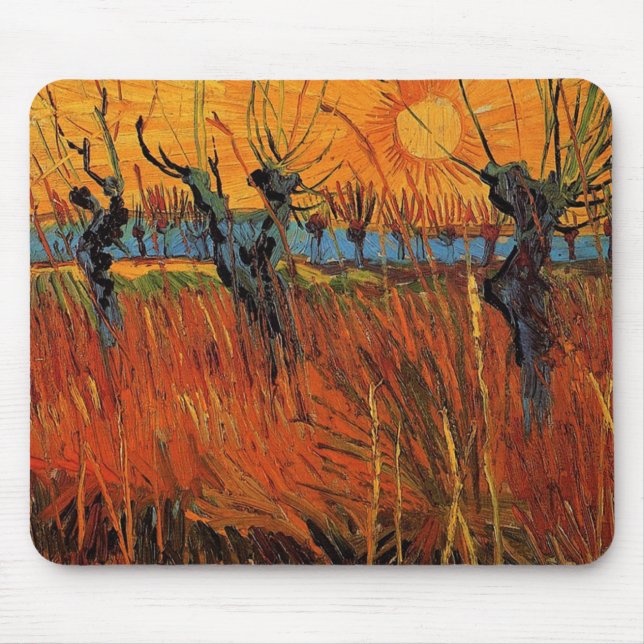 Alfombrilla De Ratón Willows at Sunset de Vincent van Gogh (Frente)