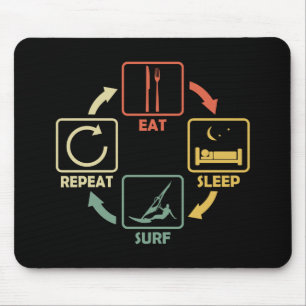 Alfombrilla De Ratón Windsurf Windsurf Comer Sleep Repetir Retro