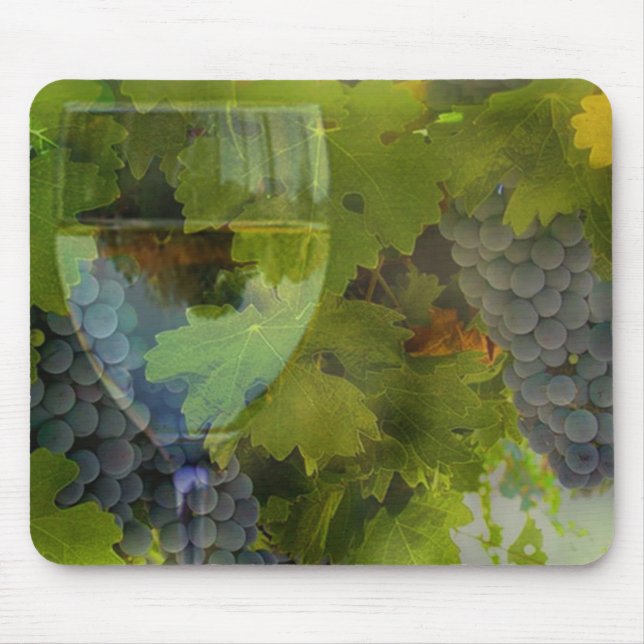 Alfombrilla De Ratón Wine and Grapes Mouse Pad (Frente)