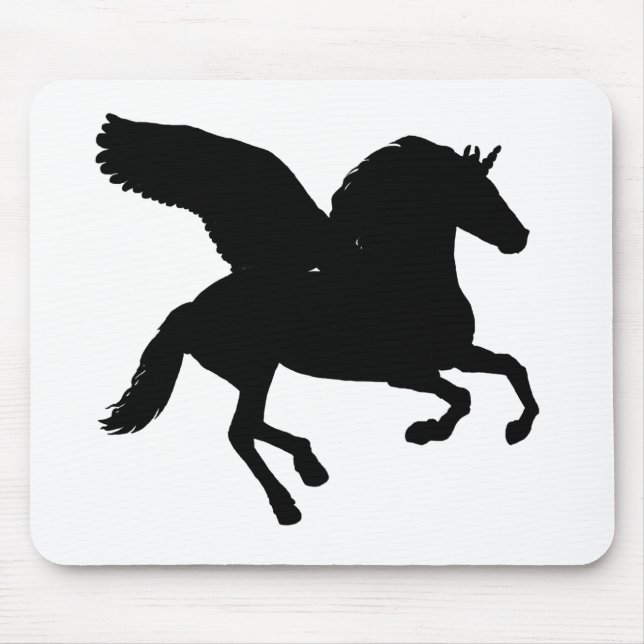 Alfombrilla De Ratón Winged Unicorn Silhouette (Frente)