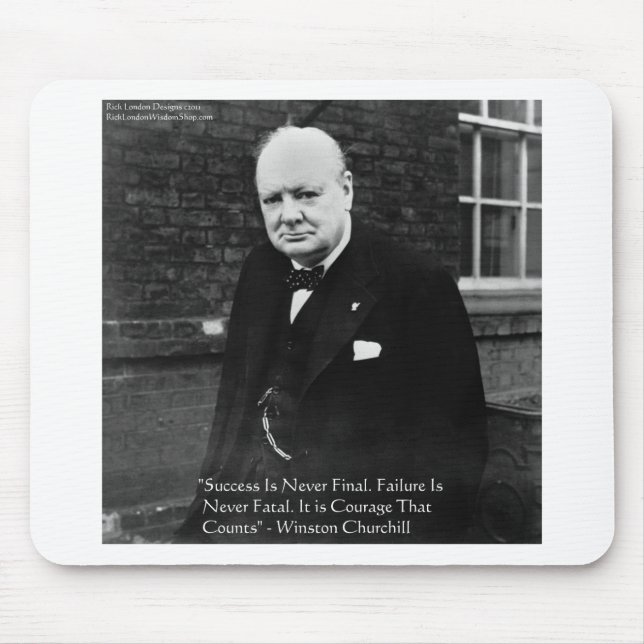 Alfombrilla De Ratón Winston Churchill: Regalos de "éxito nunca final" (Frente)