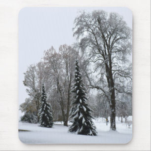 Alfombrilla De Ratón Winter Forest Mousepad Snow Landscape Gifts