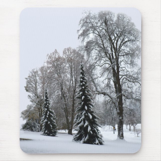 Alfombrilla De Ratón Winter Forest Mousepad Snow Landscape Gifts (Frente)