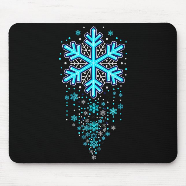 Alfombrilla De Ratón Winter Holiday Apparel - Blue Snowflake Cascade, I (Frente)