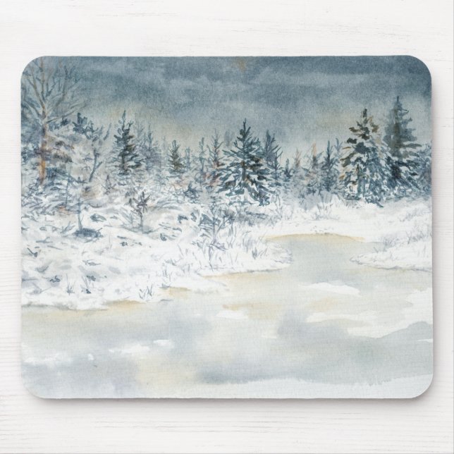Alfombrilla De Ratón Winter Lake Mousepad (Frente)