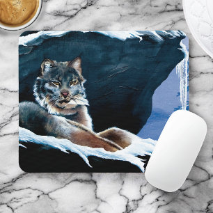Alfombrilla De Ratón Winter Lynx Mountain