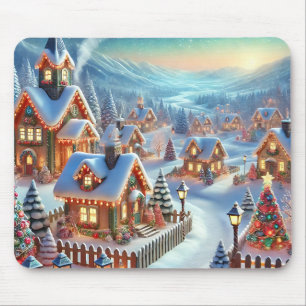 Alfombrilla De Ratón Winter Village Mousepad Gift