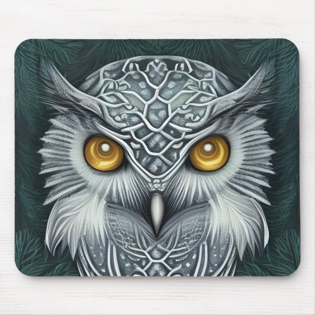Alfombrilla De Ratón Winter Wonder Snow Owl Beauty (Frente)