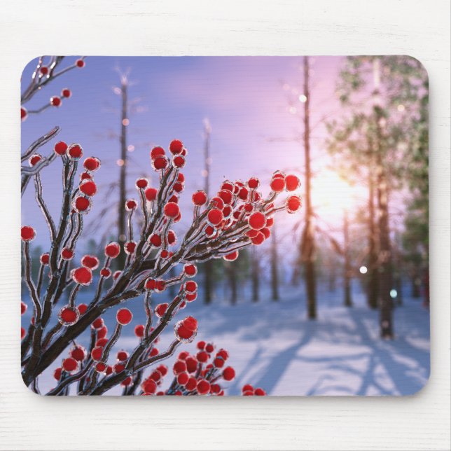 Alfombrilla De Ratón Winterberry en el ice Mousepad (Frente)