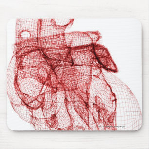 Alfombrilla De Ratón Wireframe de Digitaces del corazón humano