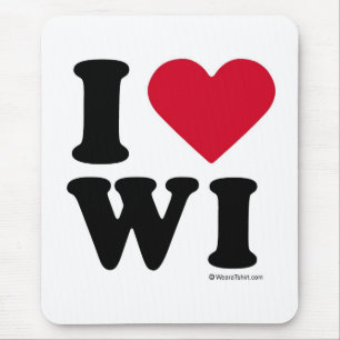 ALFOMBRILLA DE RATÓN WISCONSIN - "AMO LOS WI" "QUE AMO WISCONSIN "