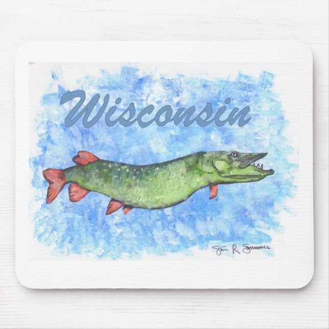 Alfombrilla De Ratón Wisconsin Muskie (Frente)