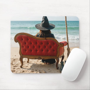 Alfombrilla De Ratón Witch Sitting on a Seashore Sofa