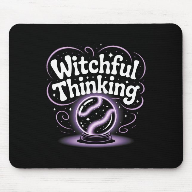 Alfombrilla De Ratón Witchinking Thinking Crystal Ll Halloween Vibes 1 (Frente)