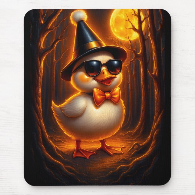 Alfombrilla De Ratón Witchy Duck Halloween Mouse Pad - Funny Personaliz (Frente)