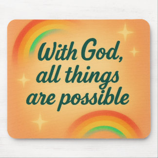 Alfombrilla De Ratón with God all things are possible Christian faith